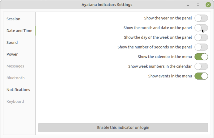 Ubuntu MATE 21.04 Clock Settings