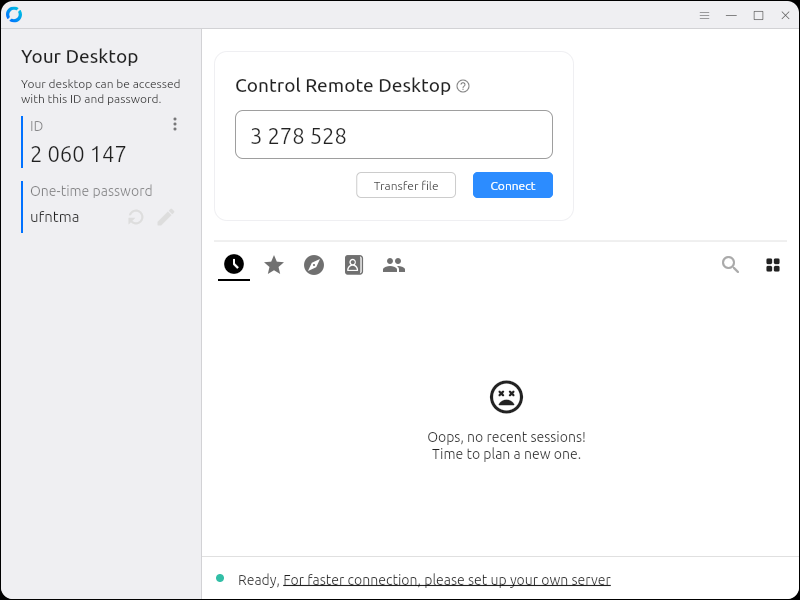 RustDesk running on Ubuntu MATE